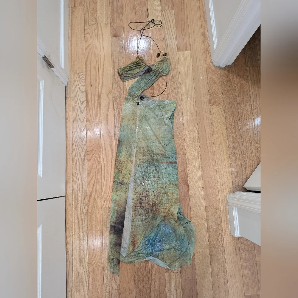BB2. NWT JADED LONDON CANTHA ASYMMETRIC CUT OUT MAXI DRESS IN LAGOON - Picture 7 of 10